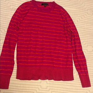 Banana Republic Vibrant Pink and Orange Striped Sweater